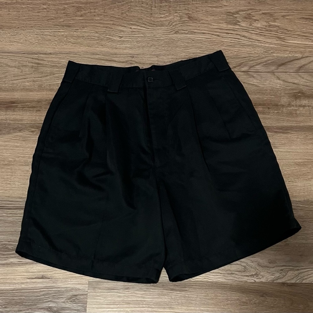 Men's Oleg Cassini Black Silk Blend Dress Shorts